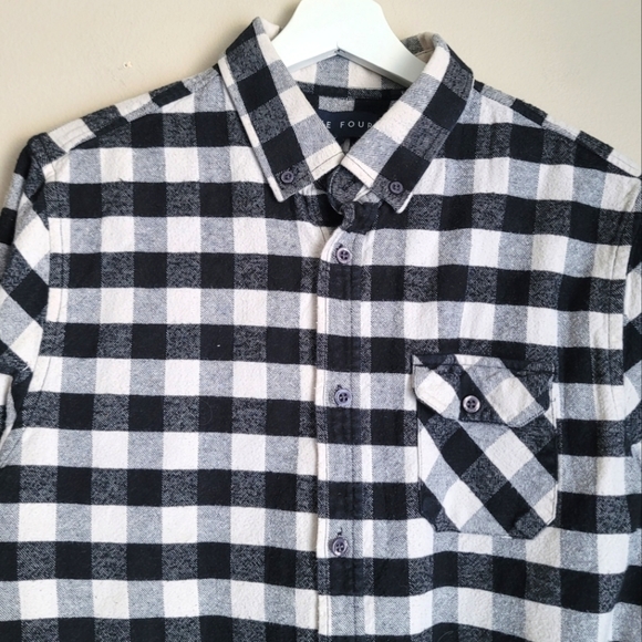 Five Four Flannel Plaid Button Down Shirts Long Sleeves Size Large in B - Picture 3 of 8